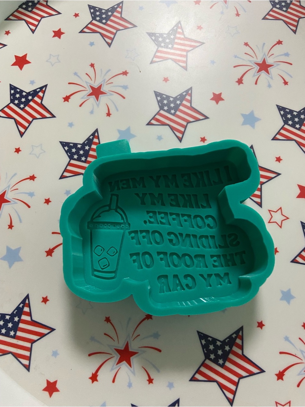Teal Silicone Mold with Coffee Theme